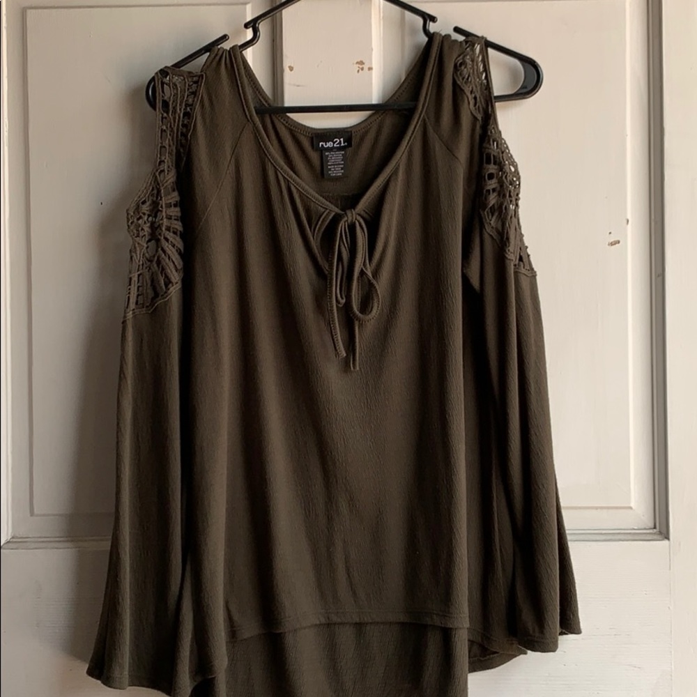Long sleeved cold shoulder top